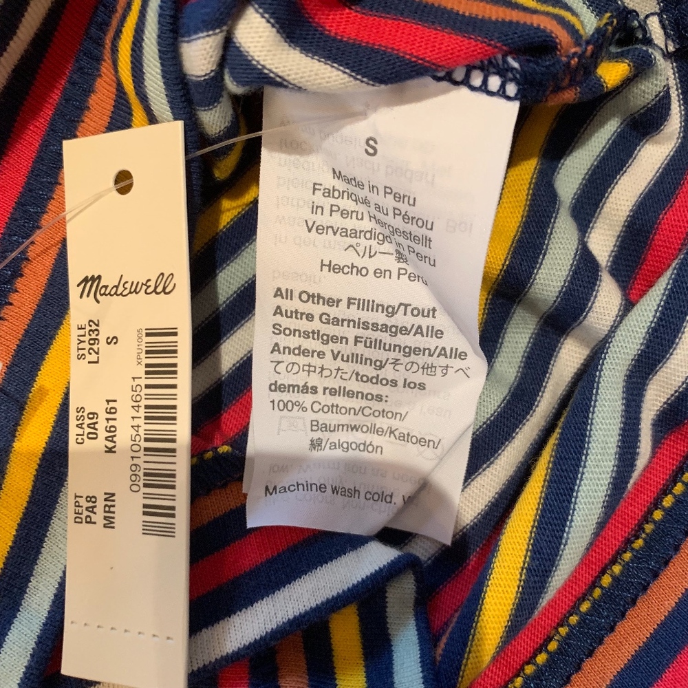 NWT Madewell Tee in Rainbow Stripe - Picture 5 of 5